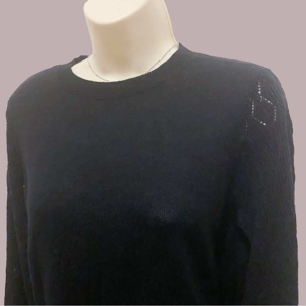 Style & Co Black Pointelle Sweater NWT